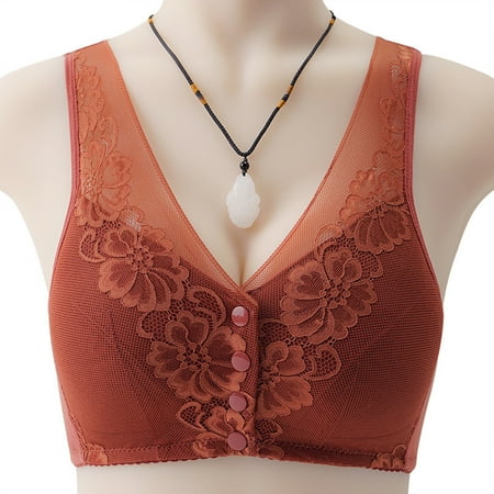 Mrasaso Free Shipping! Built in Bra Tank Tops for Women Women Underwear Women s Strapless Front Button BraLarge Size Beautiful Back Design Gathered Adjustable Style(1pc Bra) Wine|3XL