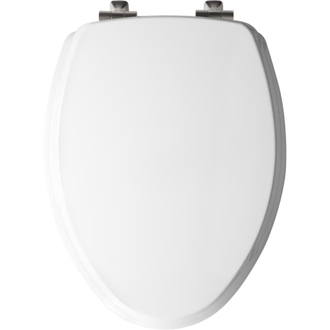 Slow Close Elongated White Molded Wood Toilet Seat