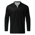 thumbnail image 4 of Vedolay Men's Fashion Polo Shirts 2023 Long Sleeve Casual Lapel Neck Print Tops Black,M, 4 of 5