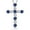 925 Sterling Silver, variant on White Moissanite and Blue Created Sapphire Cross Pendant Necklace for Women | 925 Sterling Silver | 1.64 Cttw | Gemstone Birthstone | Round 3.5MM | With 18 inch Silver Chain