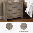 thumbnail image 2 of Signature Design by Ashley Culverbach 2-Drawer Nightstand - Modern Grey Night Stand with USB Charging Ports & Linen-Lined Storage Drawers, 2 of 6