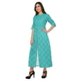 thumbnail image 3 of Moomaya Kurtis Imprimés à Fente Frontale en Ligne A pour Femmes, Manches Courtes, Kurta d'Été, 3 of 5