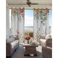 thumbnail image 6 of Spring Floral Blackout Curtains for Bedroom Living Room Darkening Curtains 84 Inch Length 2 Panels Set Watercolor Roses Eucalyptus Leaves Botanical Window Curtain Window Treatment Drapes 42"x84", 6 of 9