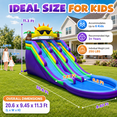 thumbnail image 3 of 21FT Inflatable Double Water Slide with Splash Pool & Air Blower, Oxford Fabric Wet & Dry Backyard Water Slide for Kids & Adults, 3 of 8