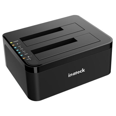 Inateck FD2002 USB 3.0 to SATA Dual-Bay USB 3.0 Hard Drive Docking Station with Offline Clone Function for 2.5'/3.5' HDD SSD SATA (SATA I/ II/ III), Support 2x 8TB and UASP, (Best Way To Clone Hdd To Ssd)