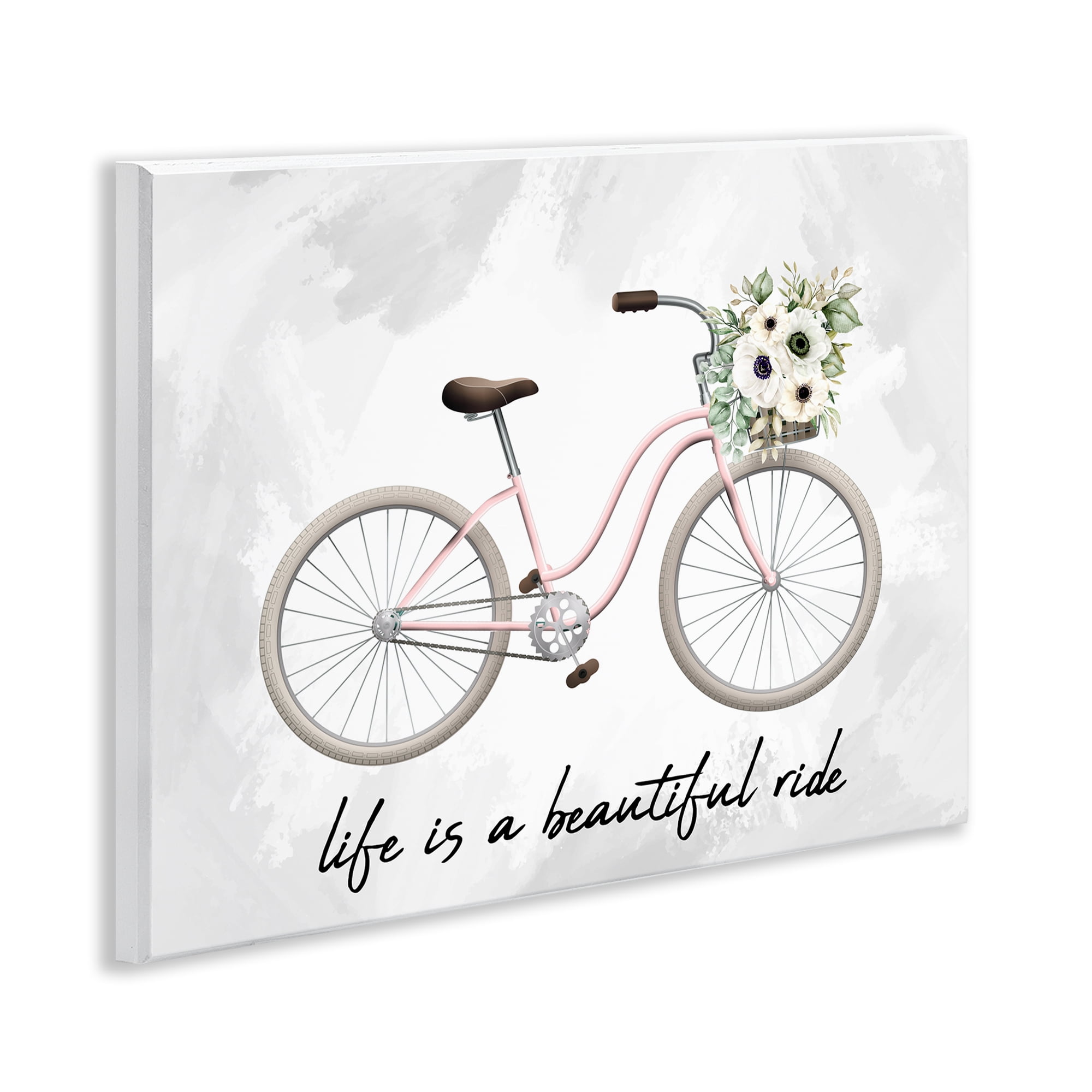 Stupell Industries Beautiful Ride Floral Bike Transportation Painting Unframed Art Print Wall Art, 14 x 11