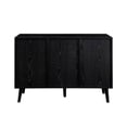 thumbnail image 4 of 47" Solid Wood and Rattan 3-Drawer Sideboard - Black, 4 of 5