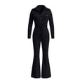 thumbnail image 4 of Edvintorg Women Jumpsuit Lapel Cargo Pocket Button Down Romper Long Sleeve Jumpsuits with Flare Pant Womens Clothing S-XL Black, 4 of 6