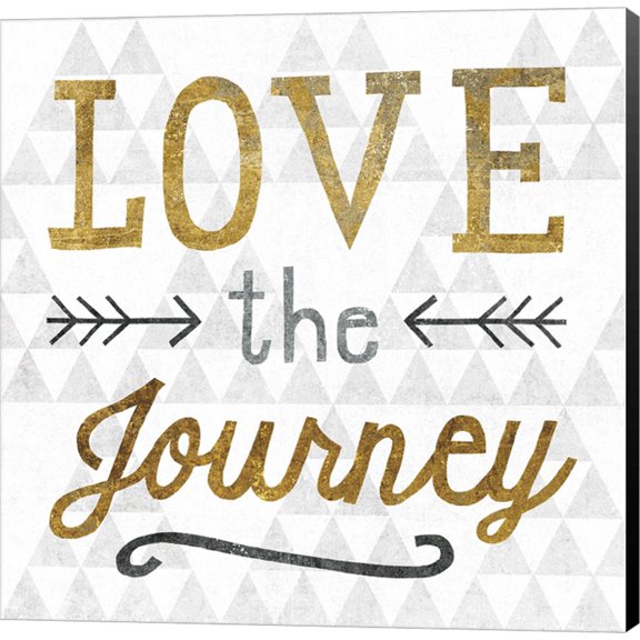 Mod Triangles Love the Journey Gold by Michael Mullan, Canvas Wall Art