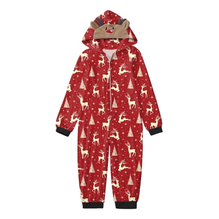 

Family Picture Outfits Kids Jumpsuit For Christmas Cute Big Headed Deer Print Plaid Long Sleeve Romper Soft Casusal Sleepwear Birthday Party Casual Family Matching Pajamas Red 4 Years - 5 Years
