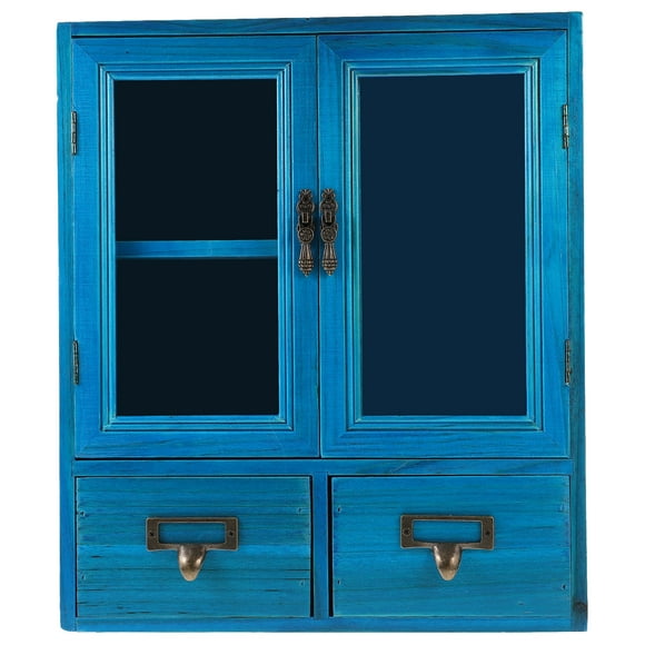 1Set Wooden Bedside Storage Cabinet Cabinet with Doors for Bedroom 35.4*12.2*4.9in