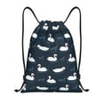 thumbnail image 1 of Xecao Cartoon Swan Pattern Sports Drawstring Backpack - String Swim Gym Bag with Wet Proof Pocket for Women&Men-Small, 1 of 5