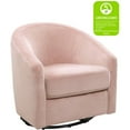 thumbnail image 2 of Babyletto Madison Luxurious Velvet Upholstered Swivel Glider in Blush Pink, 2 of 9