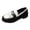 Black, variant on Women's Tassel Platform Loafers Faux Leather Comfortable Wide Toe Box Slip on Low Block Heel Non Slip Business Dressy Shoes Brown Size 6