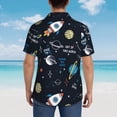 thumbnail image 6 of Balery Space Print Men's Hawaiian Shirts Short Sleeve Beach Shirt Relaxed Fit Vacation Button Down Shirts-Small, 6 of 9