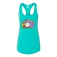 thumbnail image 3 of Baseball Mom Cheetah Glitter Sports Ladies Racerback Tank Top, Tahiti Blue, Small, 3 of 5