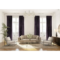 3S Brother's Eggplant Extra Long Shiny Velvet Curtains Luxury Colors Light Blocking Hang Back Tab & Rod Pocket 1 Panel Curtain 5-30 Ft Home Décor Custom Made Drapes -Made in Turkey(100"W X 144"L)