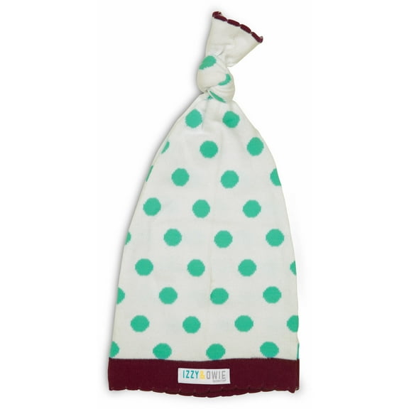 Pavilion Gift Company - Aqua and White Dot - 0-12 Month Baby Hat