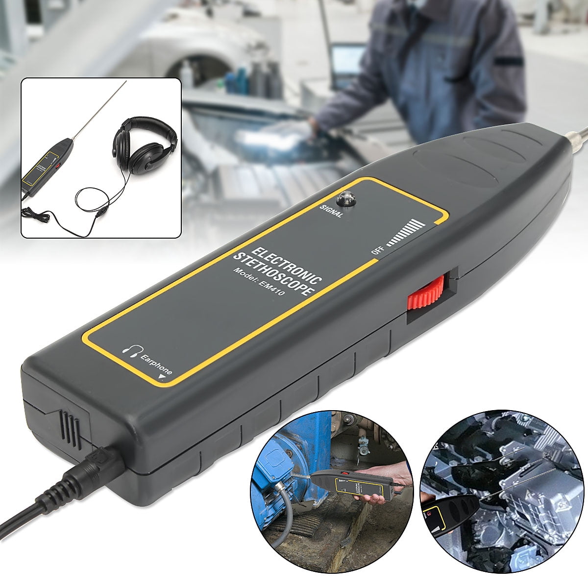 Water Leak Detector Water Tank Pipe Electronic Stethoscope Car Noise
