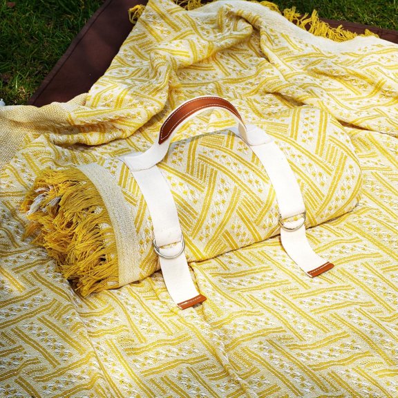 2 in 1 Extra Large 80" x 80" Waterproof Outdoor Picnic Blanket Foldable Camping Mat Yellow