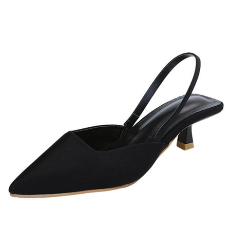 

High Heels for Women Band Heels Sandals Casual Color Solid Pointed Single Elastic Toe Shoes Women High Women S High Heels High Heels Pu Black 42