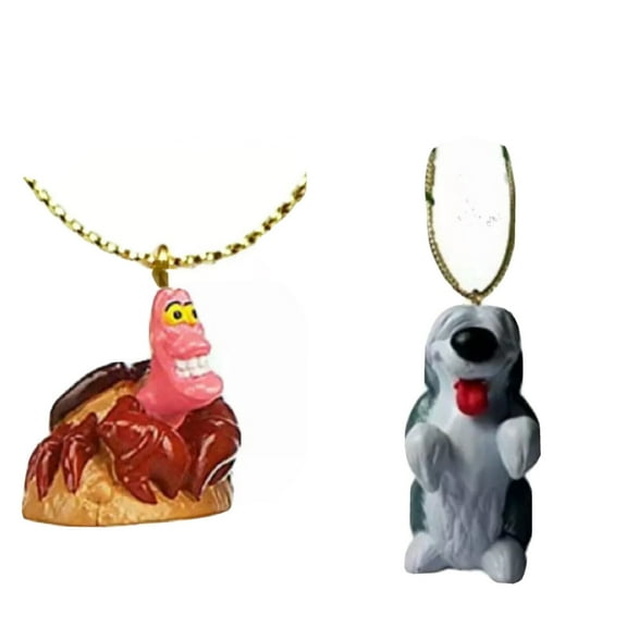 Eric’s Dog Max & Sebastian Crab Ornament Set Figure Figurine Pvc Little Mermaid New