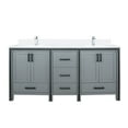 thumbnail image 4 of Ziva 72 in W x 22 in D Dark Grey Double Bath Vanity, Cultured Marble Top and Faucet Set, 4 of 8