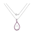 thumbnail image 2 of Fine Color Jewels Created Ruby Mom Pendant Necklace Sterling Silver Cable Chain Spring Ring Clasps Women’s, 2 of 5