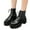 Black, variant on Platform Combat Boots for Women Lightweight Lace Up Chunky High Heel Black White Ankle Booties