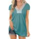 thumbnail image 2 of Blusa informal de manga corta con cuello en V para mujer con encaje sólido informal Fridja  hjk4301, 2 of 8