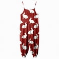thumbnail image 5 of mgoYE Kids Jumpsuit Toddler Girls Easter Rabbit Carrot Prints Jumpsuit Suspender Trousers for Babys Outwear My First Easter Clothes(Red,9-10 Years), 5 of 6