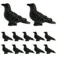 thumbnail image 1 of Miangastore 12 Pcs Figurine Miniature de Corbeau Résine Noire Mini Corbeaux en Résine Ornement de Table de Sable d'Halloween, 1 of 8