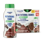 Equate High Protein Nutritional Shakes, Chocolate, 8 oz, 6 Count