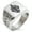 Silver, variant on Stainless Steel Crown Fleur De Lis Geometric Pattern Biker Style Polished Ring