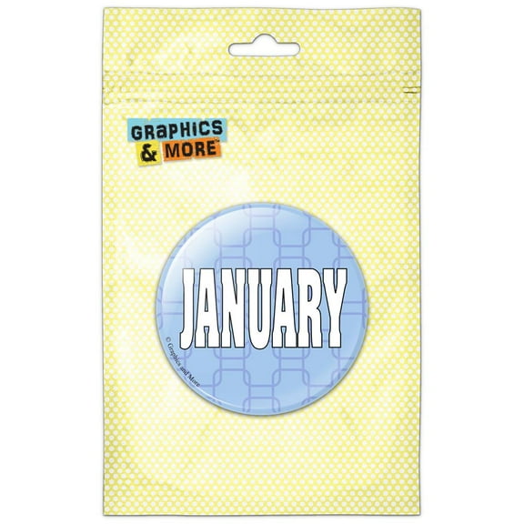 January Month of the Year Refrigerator Button Magnet