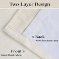 thumbnail image 4 of Cortinas opacas de lino TWODRAPES, 260 x 260 cm, color crema, 4 of 9