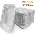 thumbnail image 1 of Aluminum Foil Grill Drip Pans -Pack of 25 Durable Grill Trays Disposable BBQ Grease Pans,15*12*4.6cm, 1 of 4