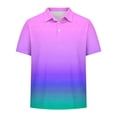 thumbnail image 3 of Girl Tie Dye Golf Shirts Short Sleeve Button Casual Fashion School Uniform Summer Loose Lapel T Shirt Trendy Lightweight Blouse Top 5-15 Years, 3 of 6