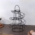 thumbnail image 4 of Dispensador de huevos Almacenamiento en espiral, Estante para huevos en espiral de hierro metálico Soporte de exhibición para huevos Cocina-24 * 20 * 20 cm negro Kuyhfg Bienvenido a Kuyhfg, 4 of 4