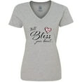 thumbnail image 3 of Inktastic Well Bless Your Heart with Floral Print Women's V-Neck T-Shirt, 3 of 5
