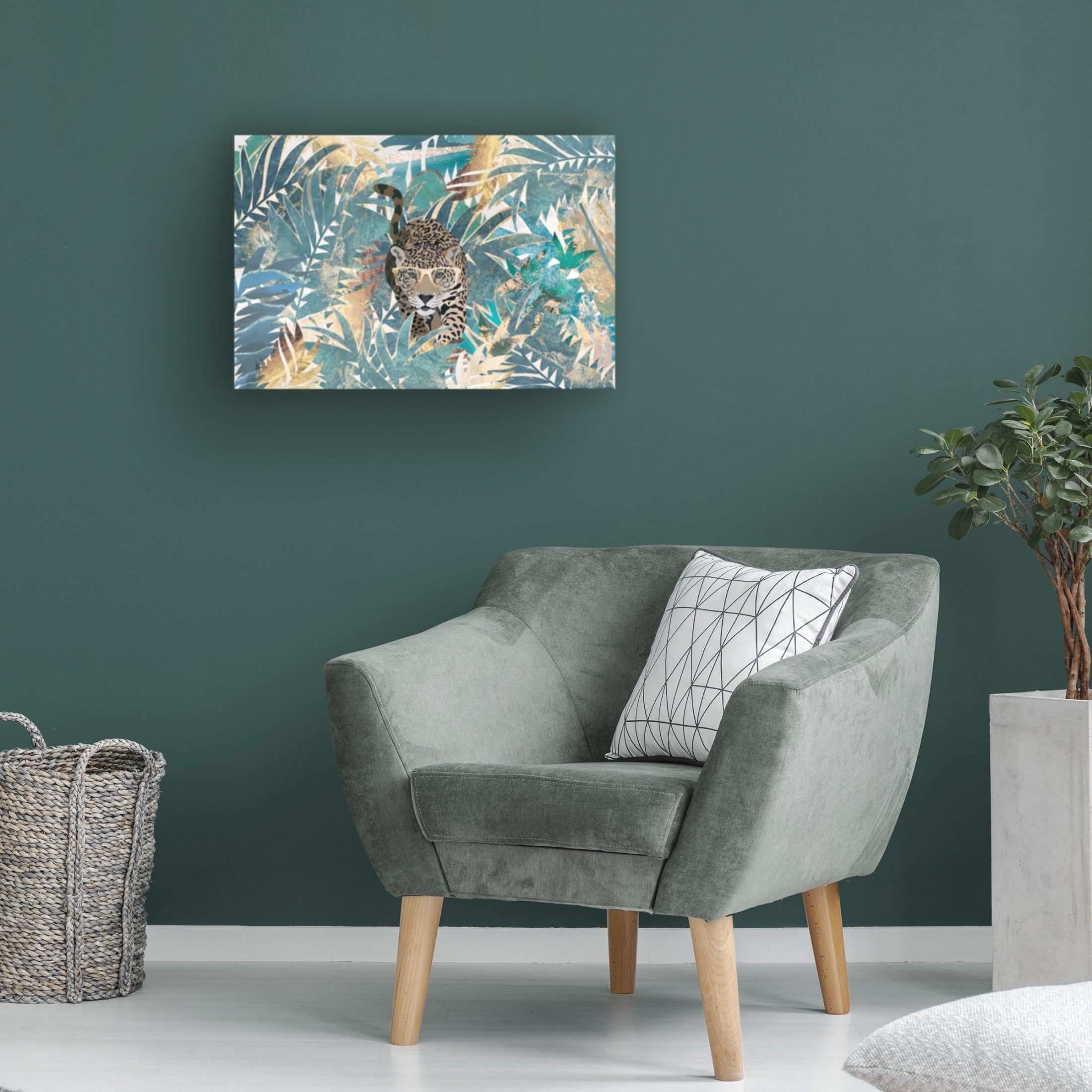 Trademark Fine Art Sarah Manovski Jaguar Jungle Landscape Mural Canvas Wall Art