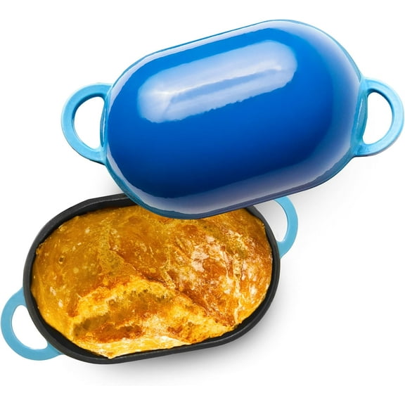 YANGLI 2QT Cast Iron Dutch Oven for Bread Baking, Oven Safe to 500 °F