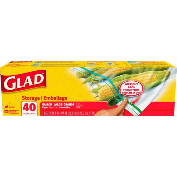 Glad Gallon Size Zipper Storage Bags (Pack of 2)