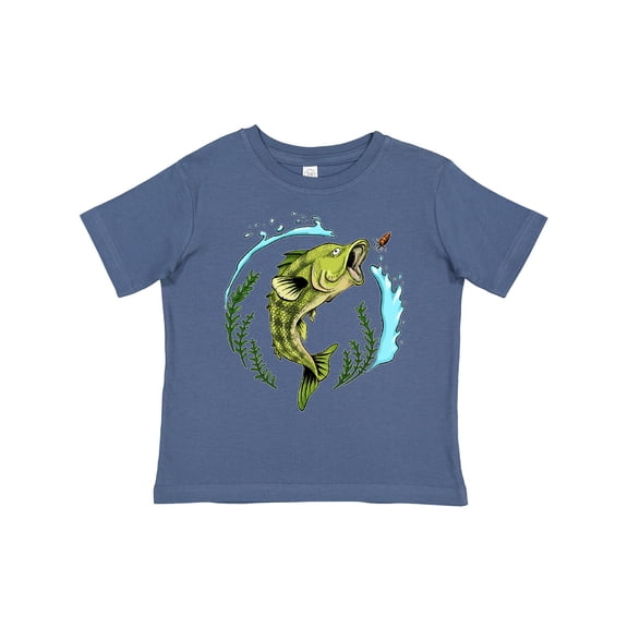 Inktastic Leaping Bass Fish Fishing Illustration Boys or Girls Toddler T-Shirt