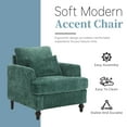 thumbnail image 3 of MOONMISS Chenille Upholstered Mid Century Modern Wood Frame Armchair-EMERALD, 3 of 5