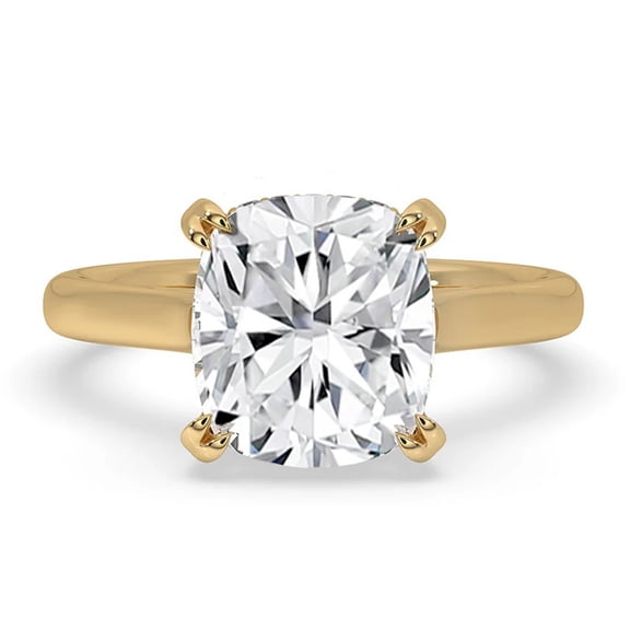 1 to 4 Carat Cushion Cut E VS1 Lab Grown Diamond Hidden Halo Engagement Ring