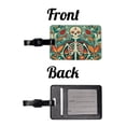 thumbnail image 4 of Skeleton Floral Art Nouveau Flowers Elegant Faux Leather Travel Luggage Tag, 4 of 7