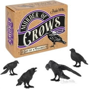 Murder of Crows Mini Figures | Set of 4 in a Funny Illustrated Box with Nest