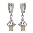 thumbnail image 2 of Sterling Silver 925 Ethiopian Opal,White Natural Zircon Dangle Earring, 2 of 3