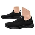 thumbnail image 3 of CAICJ98 Men's Slip On Shoes Lightweight Breathable Casual Shoes Knit Walking Shoes Anti-Slip Sneakers Men Black,10.5, 3 of 6